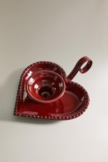 Zara IRON HEART CHRISTMAS CANDLESTICK - Red