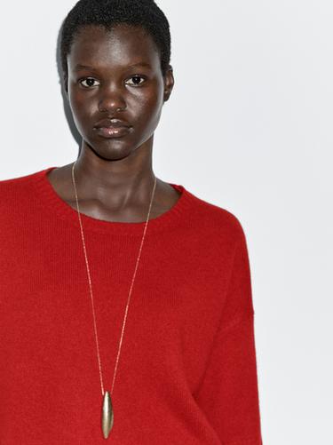 Zara Wool blend crew neck sweater - Red