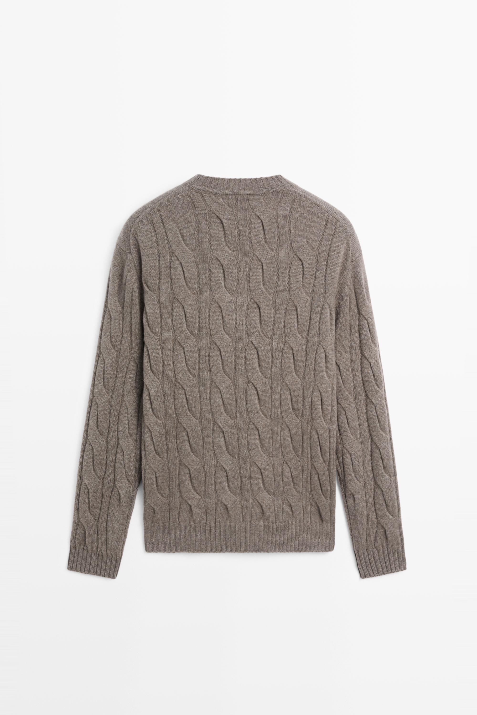 100% cashmere cable knit sweater