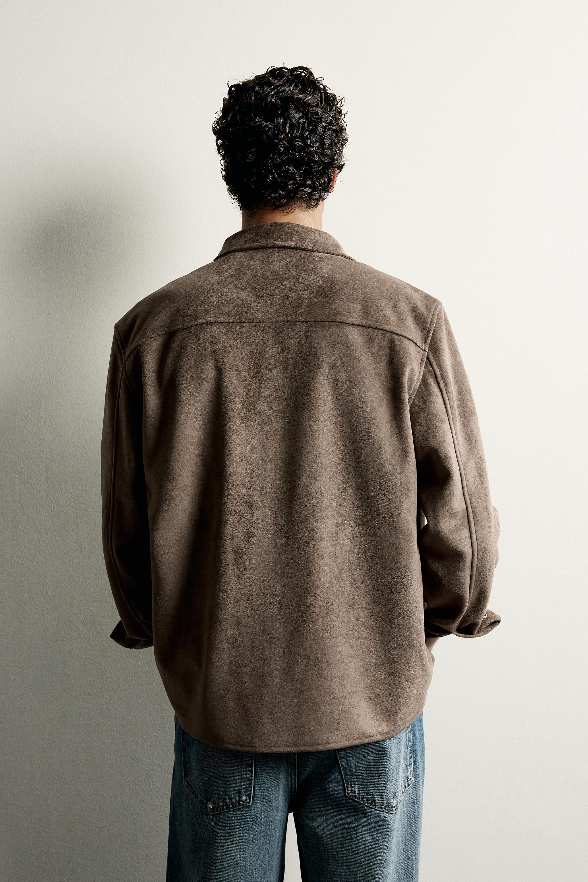 Zara FAUX SUEDE OVERSHIRT — фото 3
