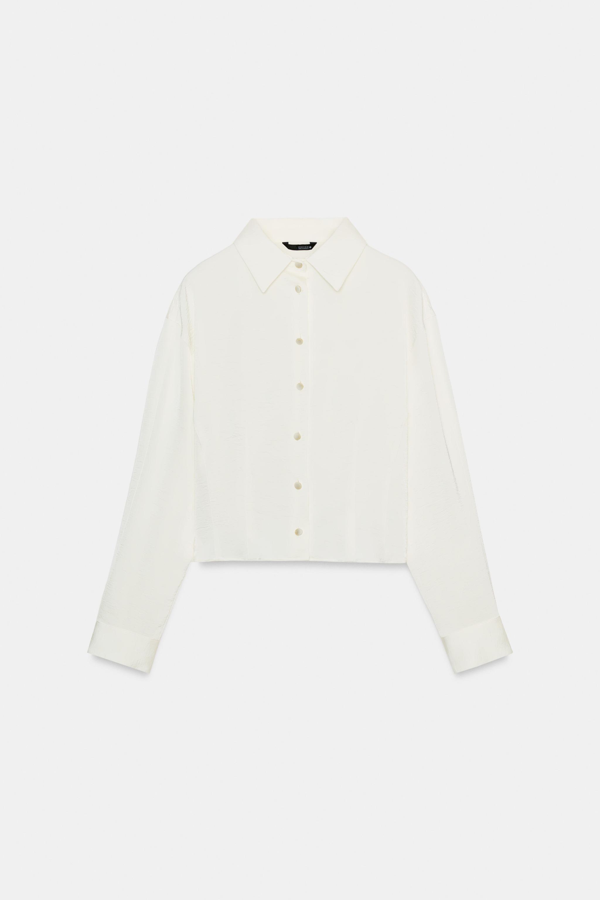 SATIN EFFECT FITTED WAIST SHIRT