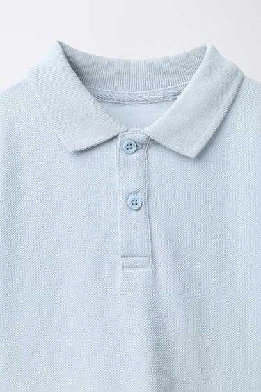 POLO BASIQUE EN PIQUÉ - Bleu clair de Zara - Image 2