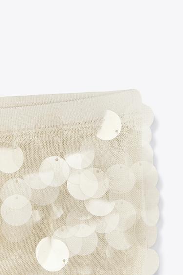 SEQUIN KNIT MINI SKIRT - Ecru by Zara - Image 9