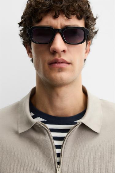 QUARTER-ZIP POLO SHIRT - camel by Zara - Image 4