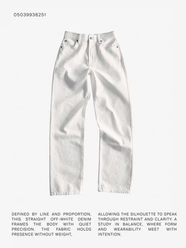 Zara Straight-leg high-waist jeans - Oyster-white
