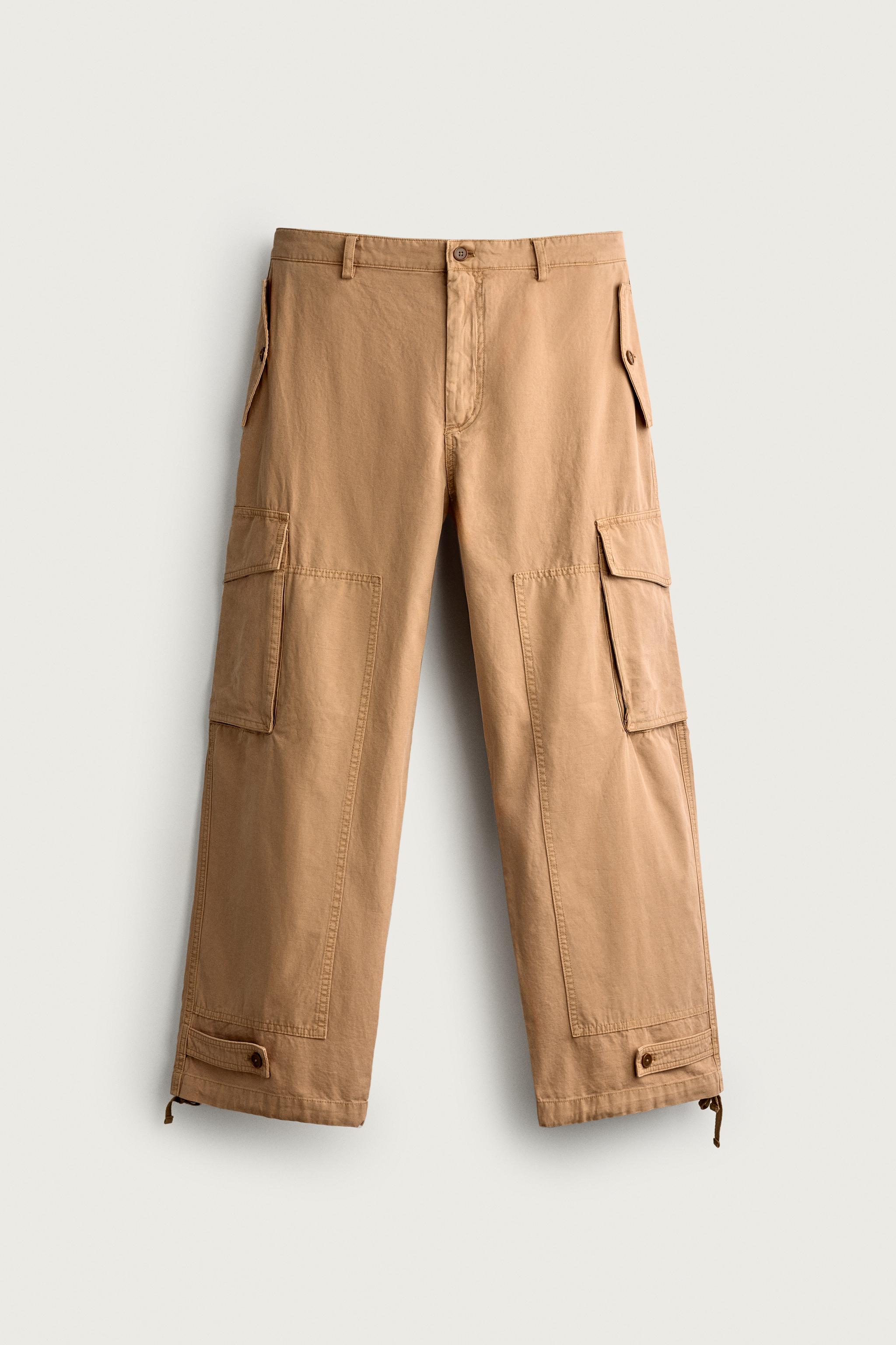 WASHED RELAXED FIT CARGO PANTS