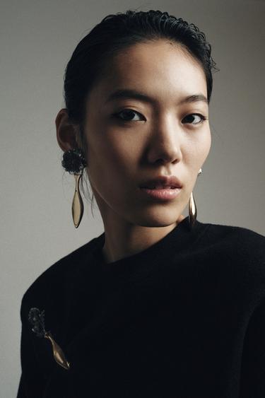 MAXI COMBINATION FLOWER EARRINGS - Gold / Silver by Zara - Image 0