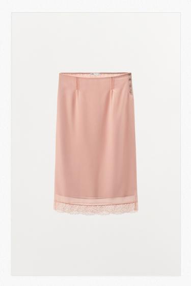 GONNA MIDI IN PIZZO - Rosa di Zara