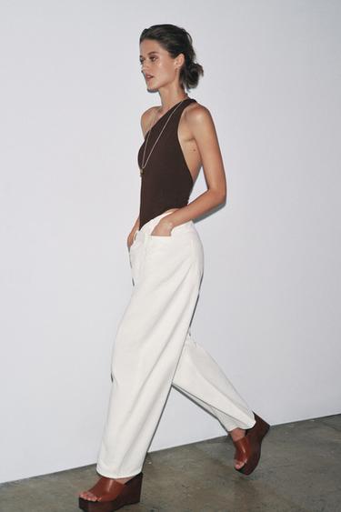 ASYMMETRIC POLYAMIDE BODYSUIT - Dark brown by Zara - Image 4