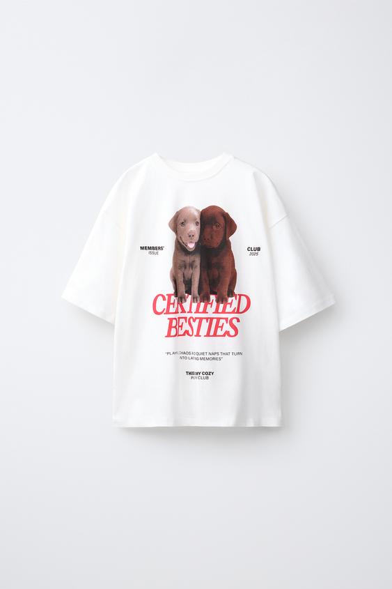DOG PHOTOGRAPH T-SHIRT - White by Zara - Image 0