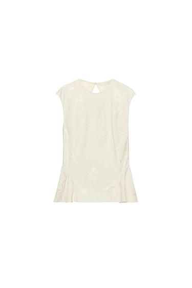 CHEMISE PEPLUM JACQUARD ZW COLLECTION - Écru / Beige de Zara