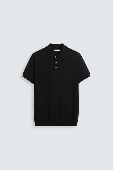POLO PUNTO MEZCLA VISCOSA - Negro de Zara