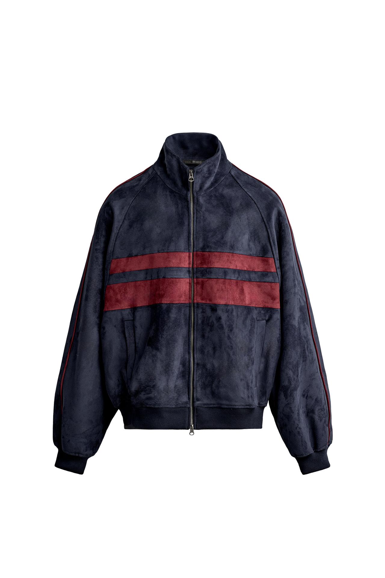 COLOUR BLOCK FAUX SUEDE JACKET