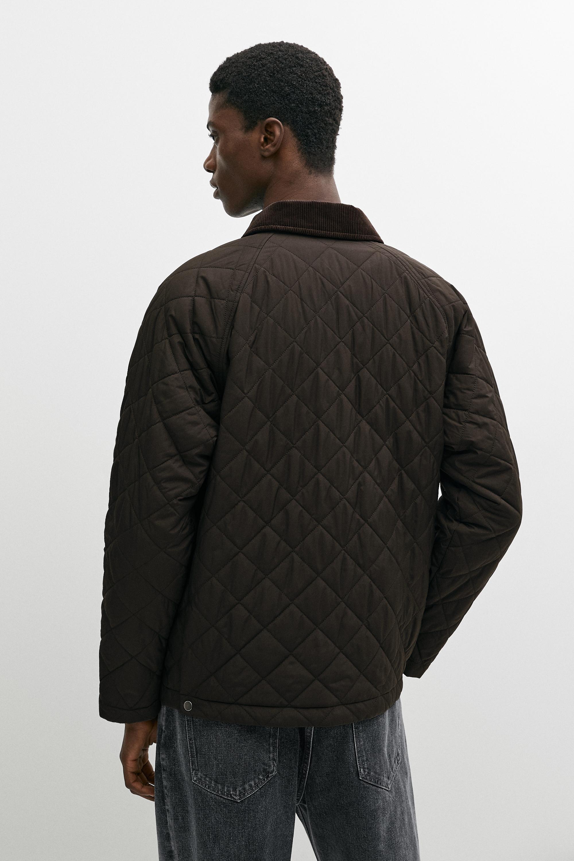Veste matelassée col velours côtelé