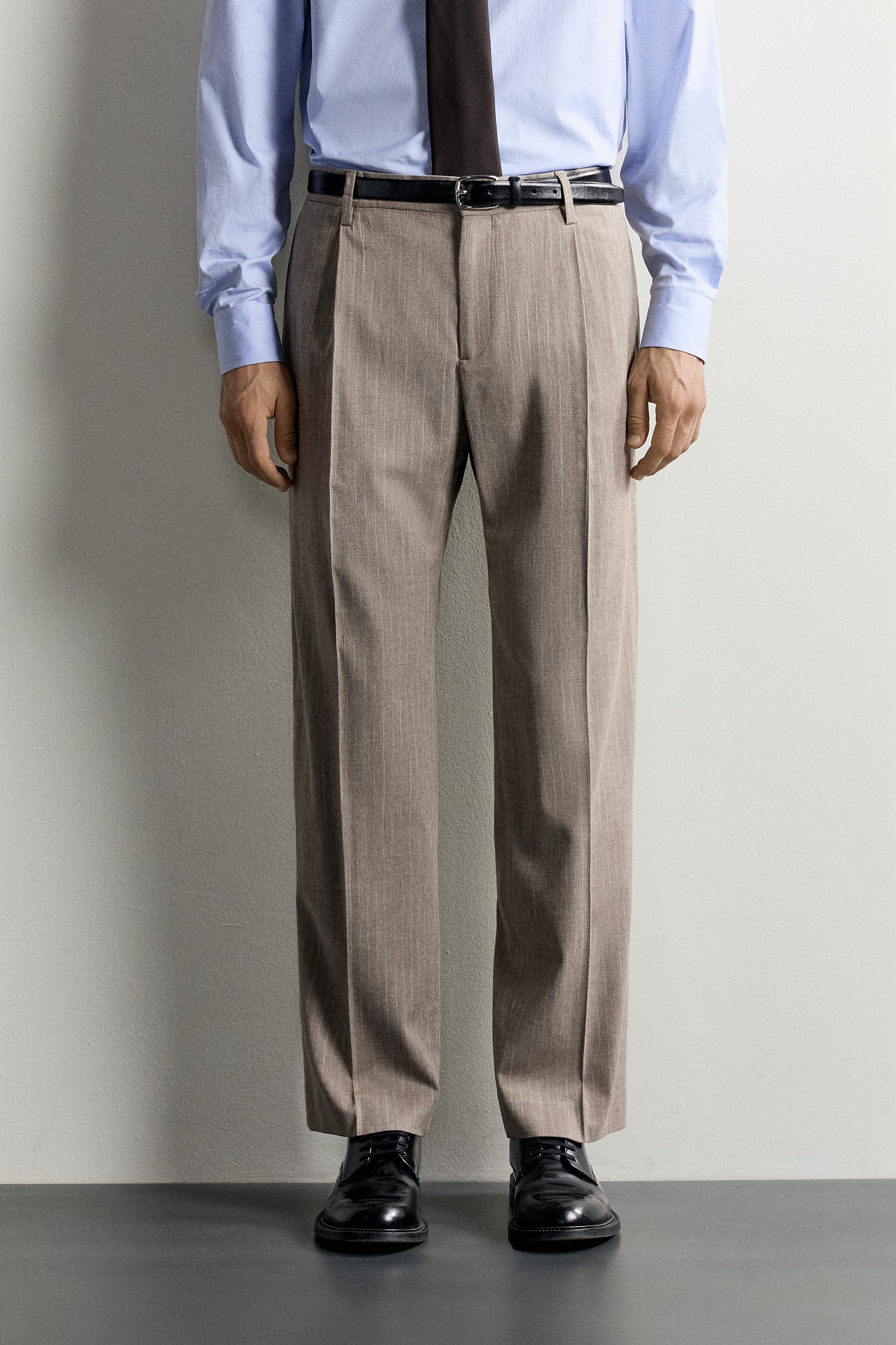 Мужские брюки Zara REGULAR FIT PINSTRIPE SUIT TROUSERS — фото 2