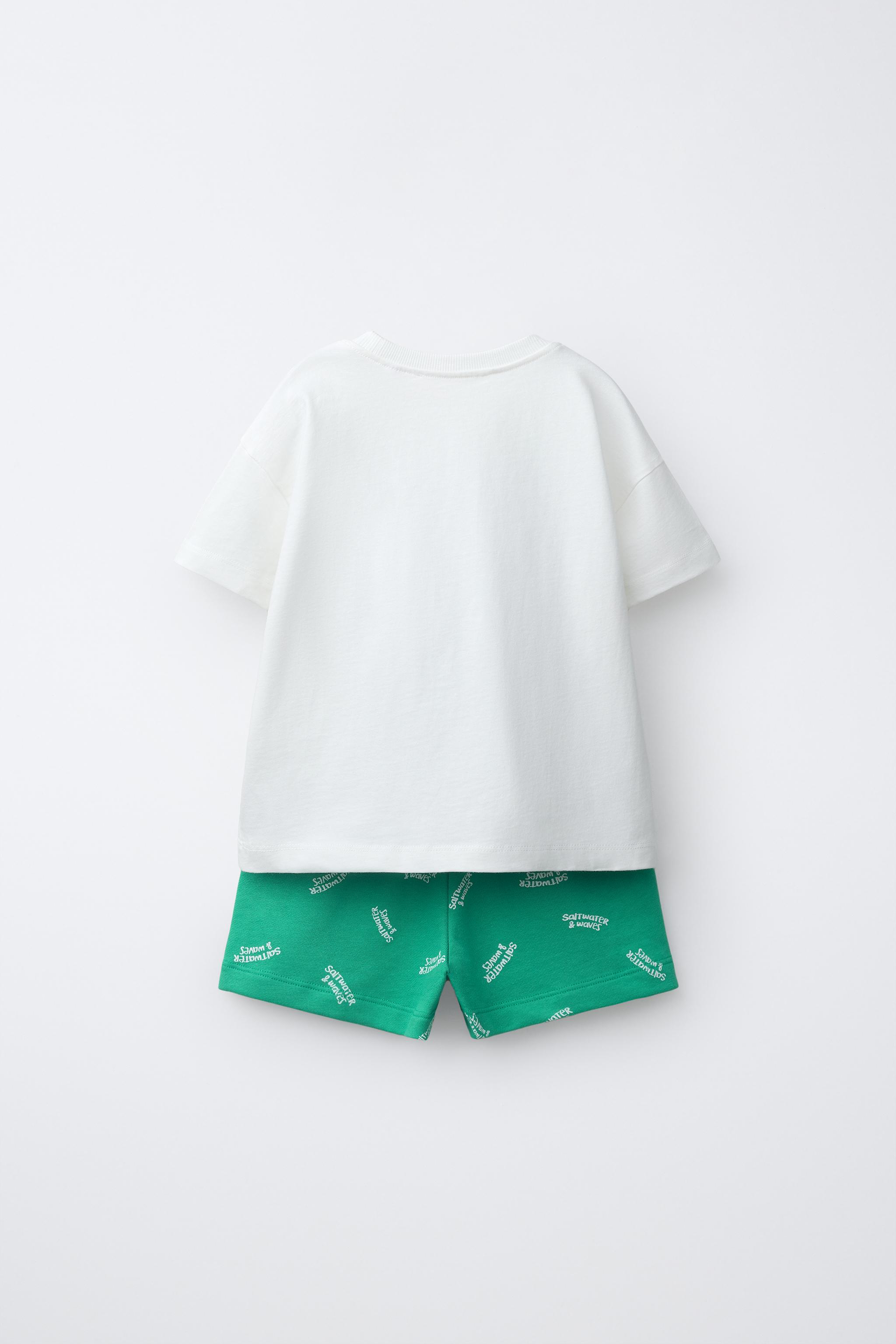1.5-6 YEARS / PALM TREE PRINT PYJAMAS — Green (alternate view)