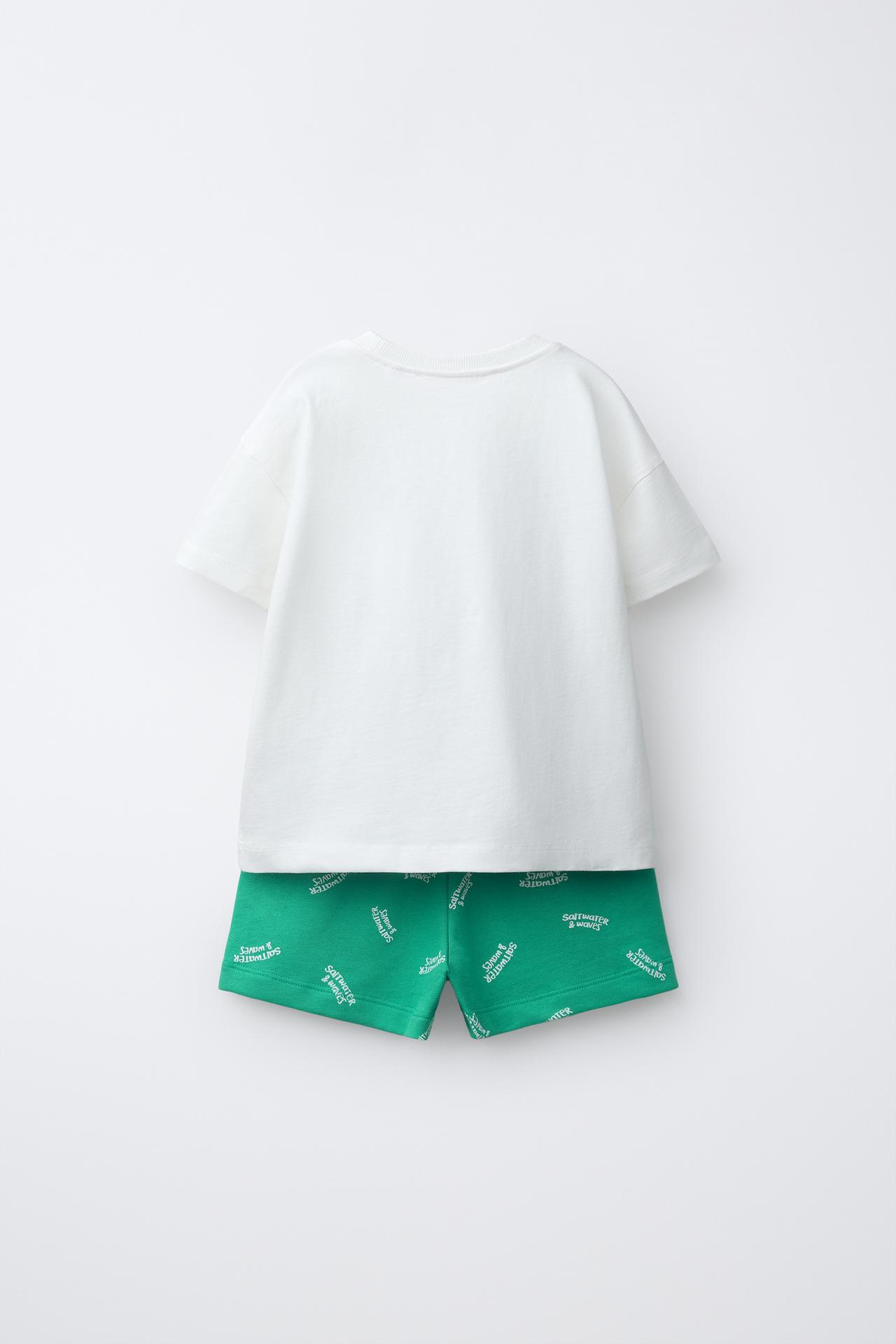 1.5-6 YEARS / PALM TREE PRINT PYJAMAS — Green