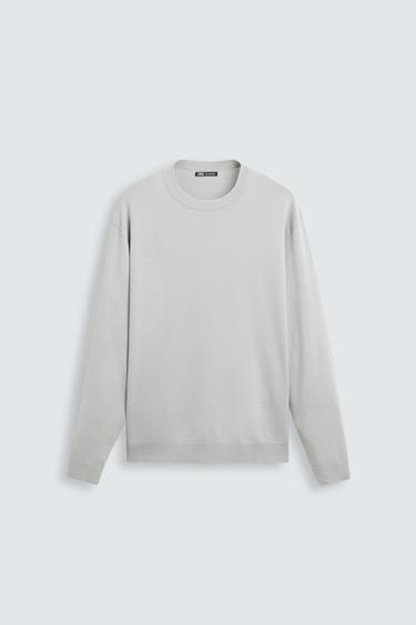 Zara SOFT TEXTURED JUMPER - Light gray