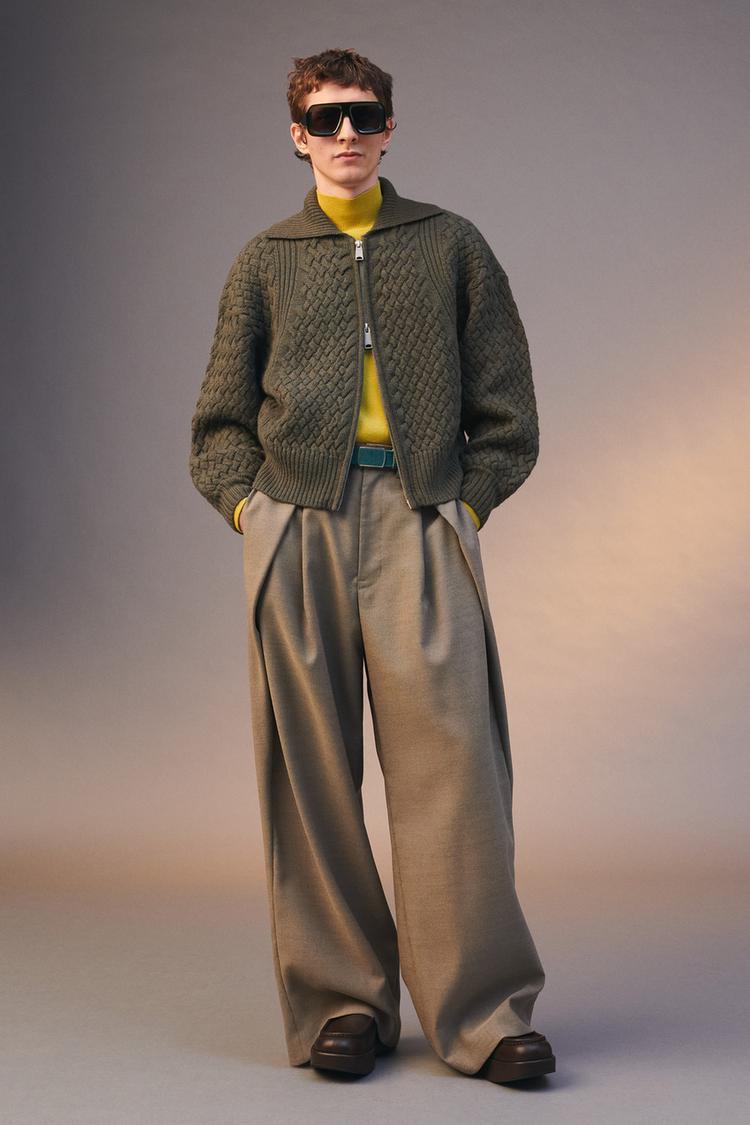 LIMITED EDITION WOOL AND ALPACA CARDIGAN - Green | ZARA India