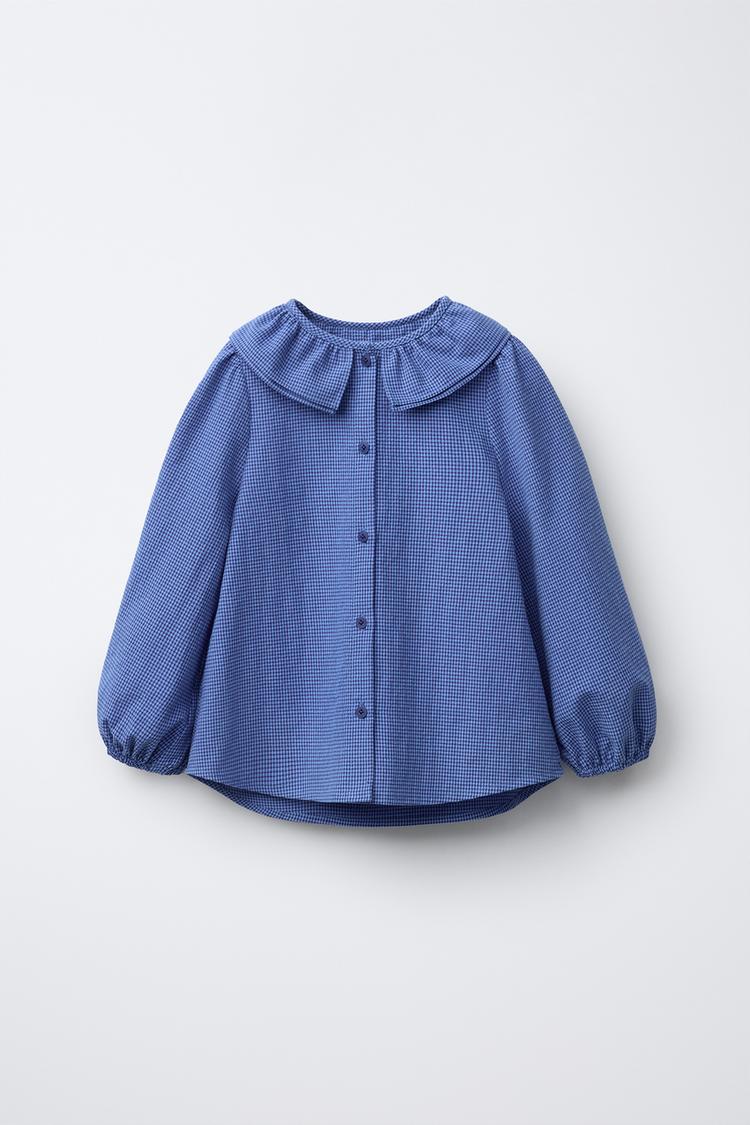 Zara Camisa Cuello Bobo Cuadros Vichy Camisa Vichy Cuello Bobo