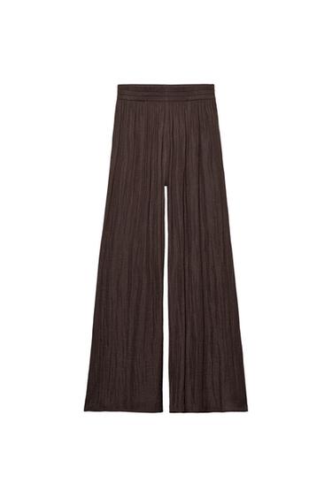 PANTALÓN FLUIDO ANCHO - Marrón de Zara