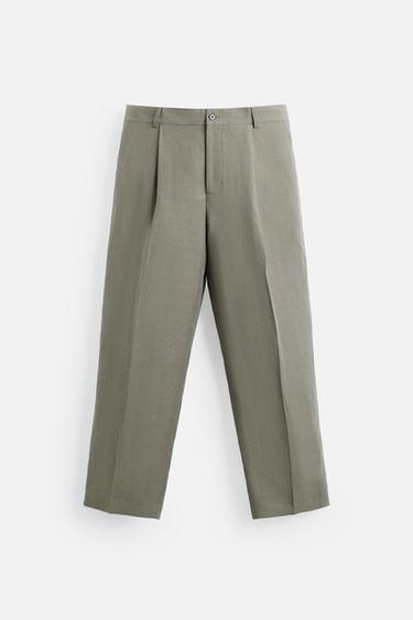 PANTALÓN TRAJE LYOCELL - LINO - Visón de Zara