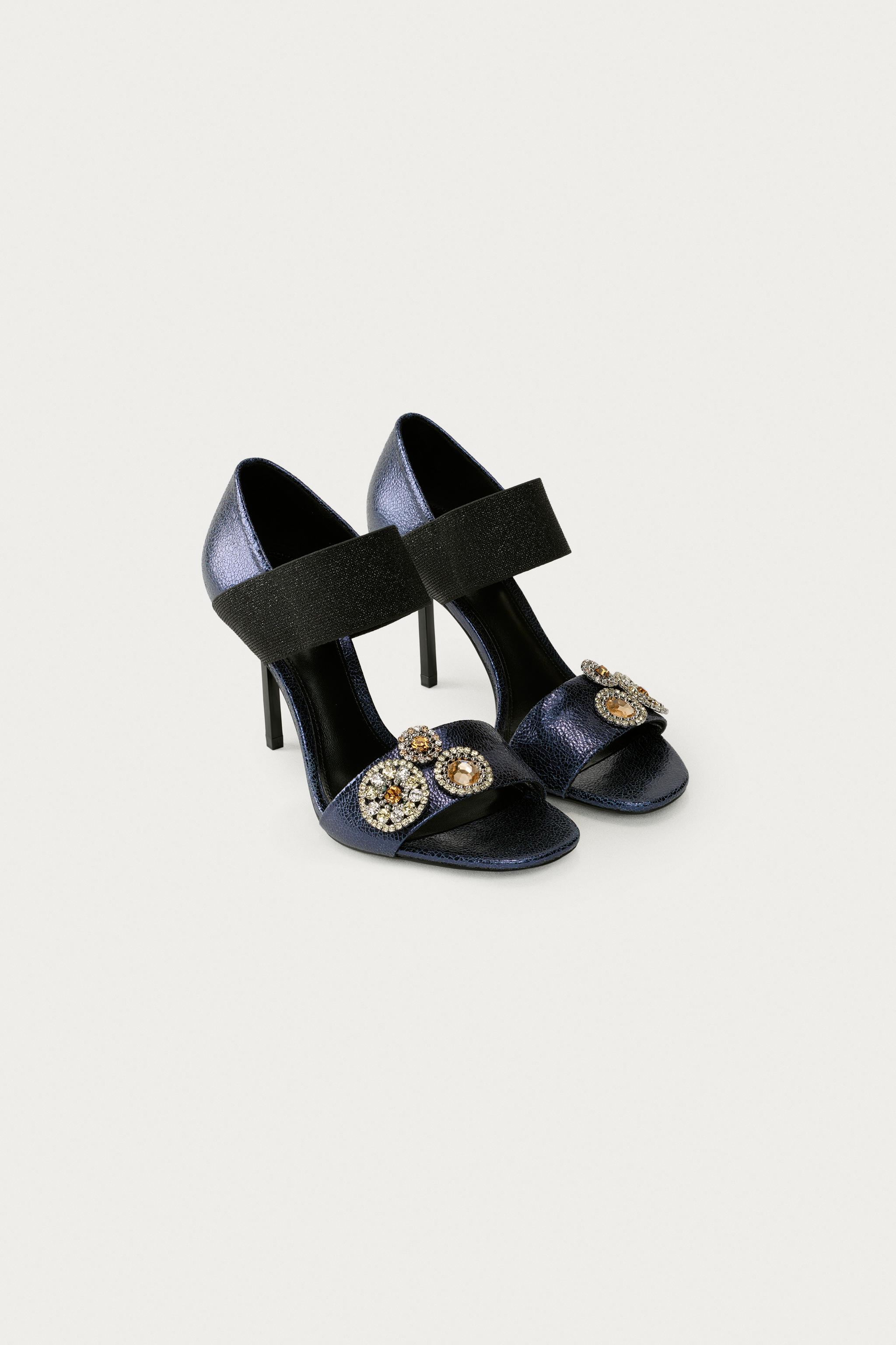Женские сандалии Zara MARISA BERENSON X ZARA LEATHER HEELED SANDALS