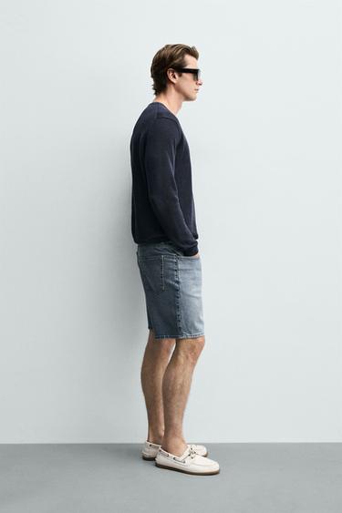 REGULAR FIT DENIM BERMUDA SHORTS - Mid-blue by Zara - Image 3