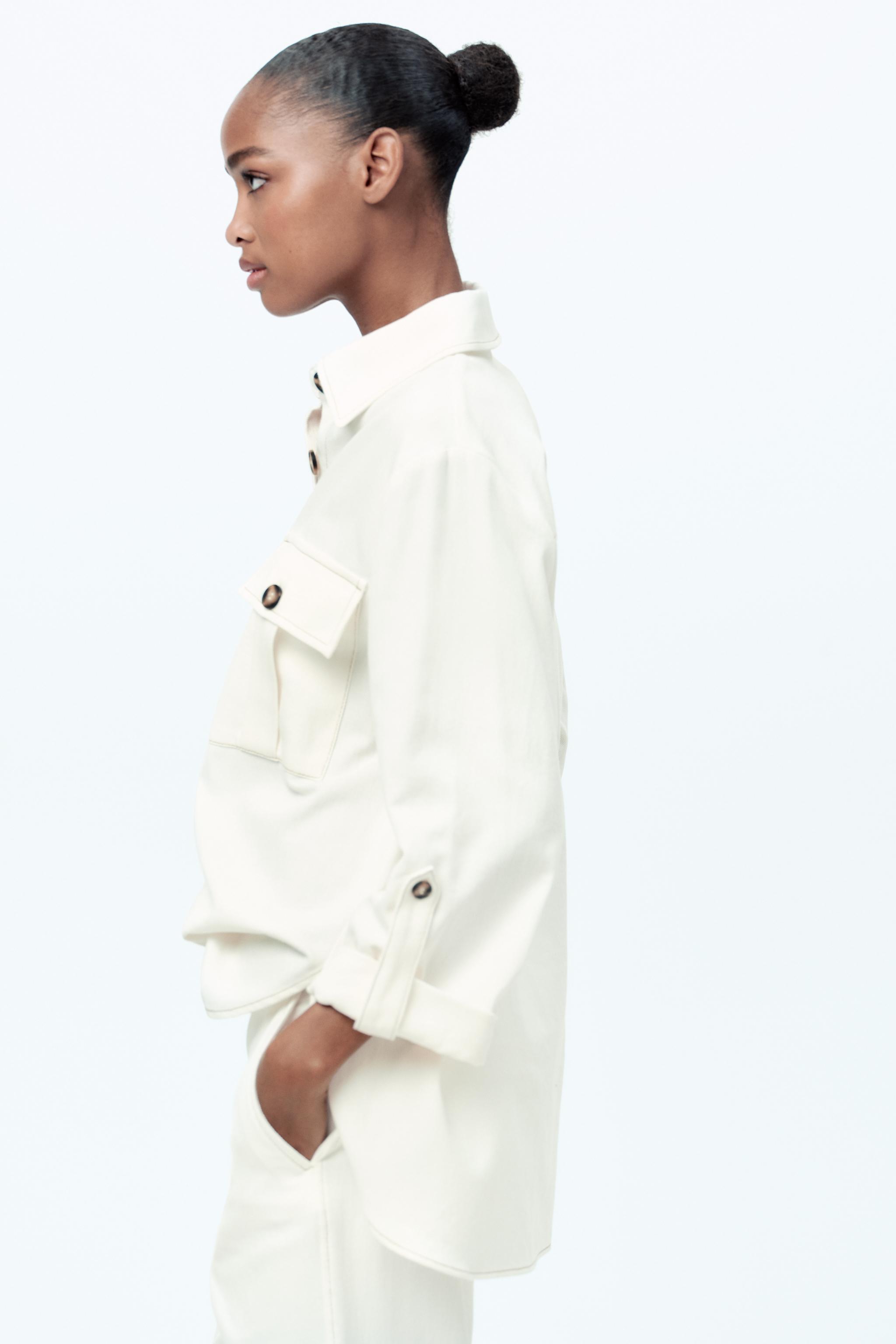 ★ZARA★ OVERSHIRT WITH CONTRAST TOPSTITCHING OVERSHIRT WITH CONTRASTING TOPSTITCHING - Mid-gray | ZARA