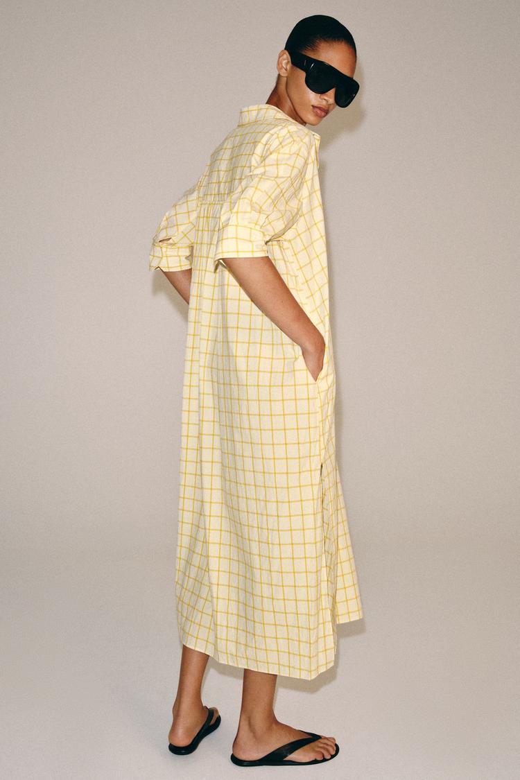 Vestido camisero de cuadros de la colección ZW 7