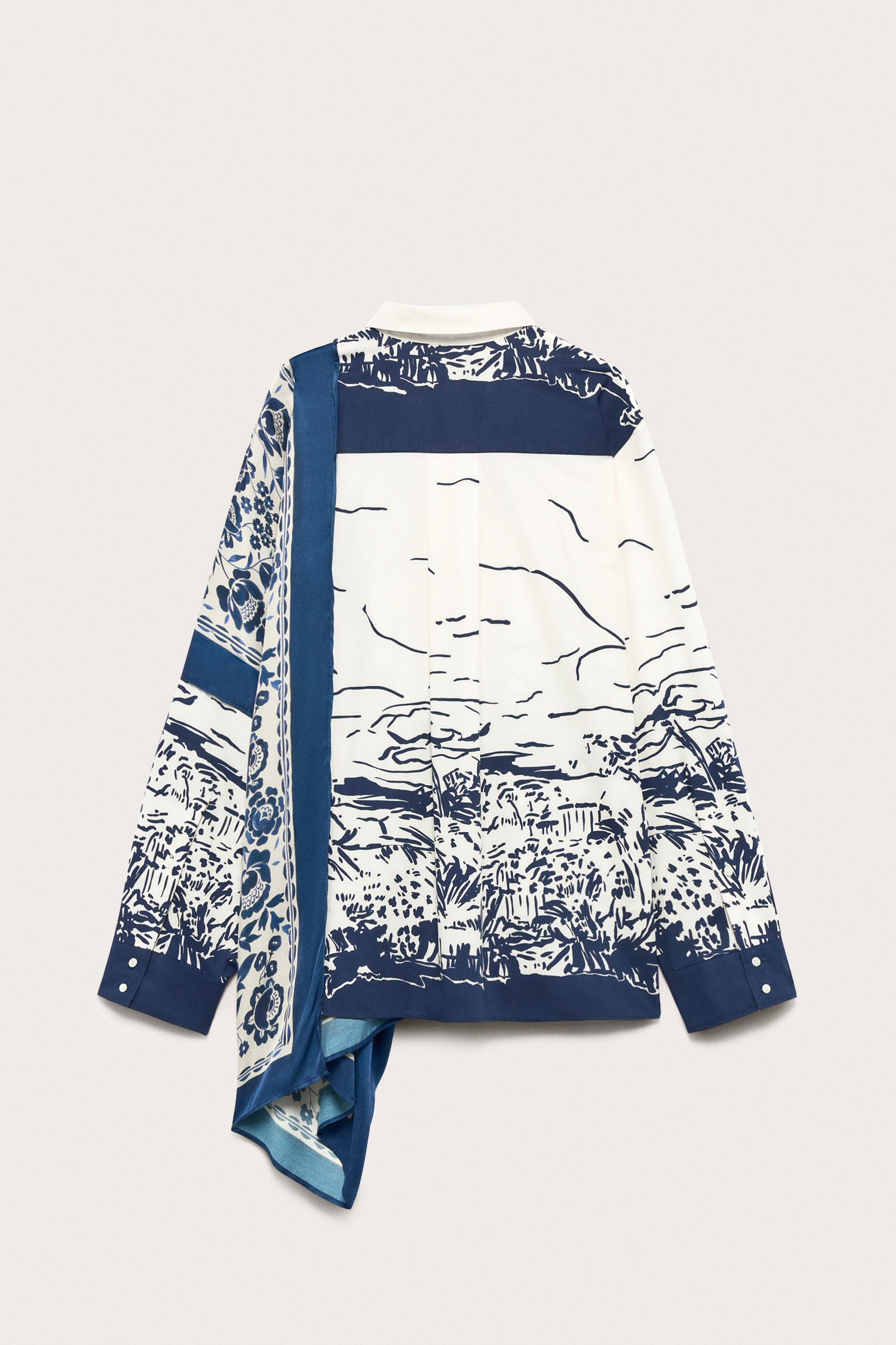 Мужские рубашки Zara LIMITED EDITION PRINTED OVERSIZED FIT SHIRT — фото 6