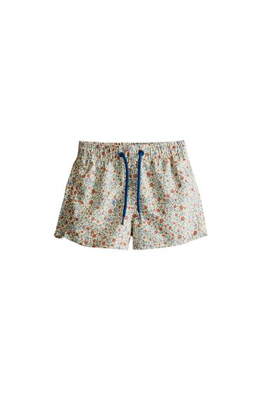 Zara KIDS' FLORAL BEACH SWIMSUIT - Sand