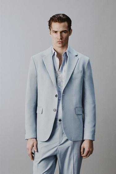 SLIM FIT SUIT BLAZER - Sky blue by Zara