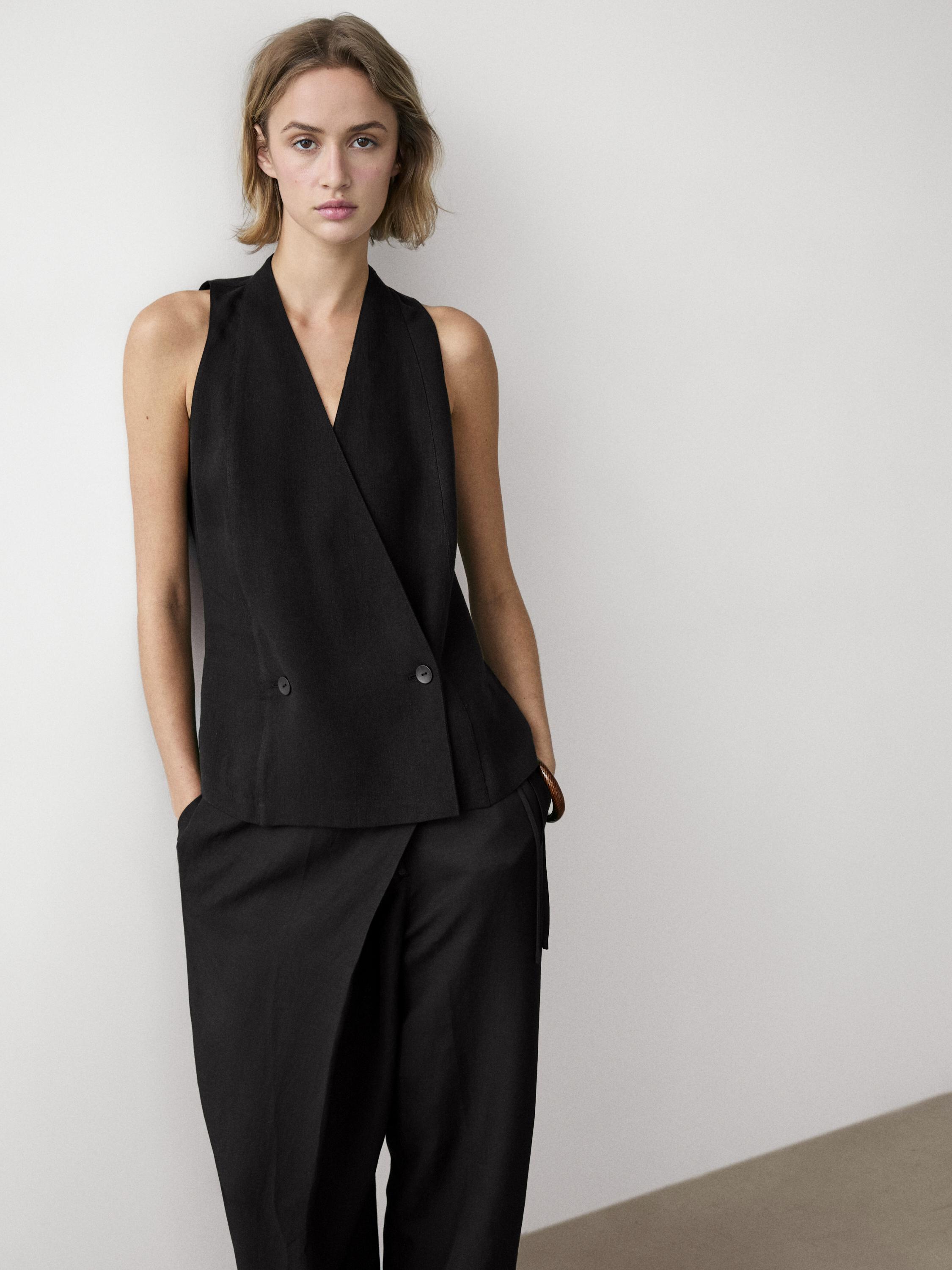 Gilet croisé avec boutons