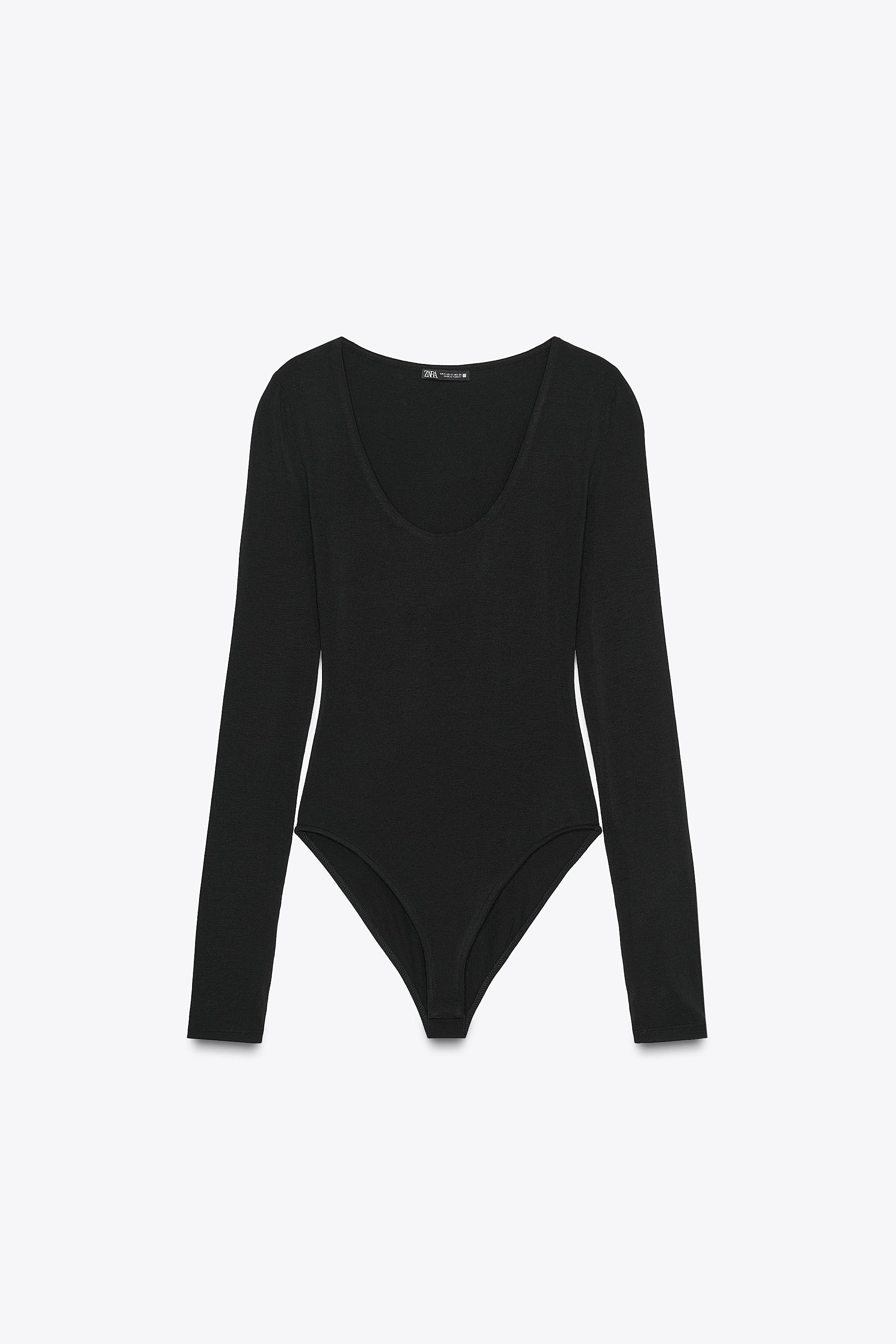 ソフトロングスリーブボディスーツ - ブラック | ZARA Japan / 日本