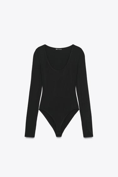 SOFT LONG SLEEVE BODYSUIT - Black by Zara - Image 4