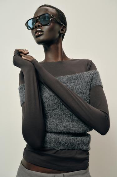 T-SHIRT BASIQUE EN COTON - Charbon de Zara