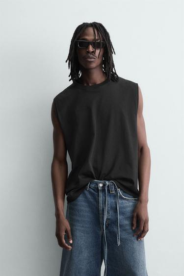 WASHED TANK TOP — Black 2