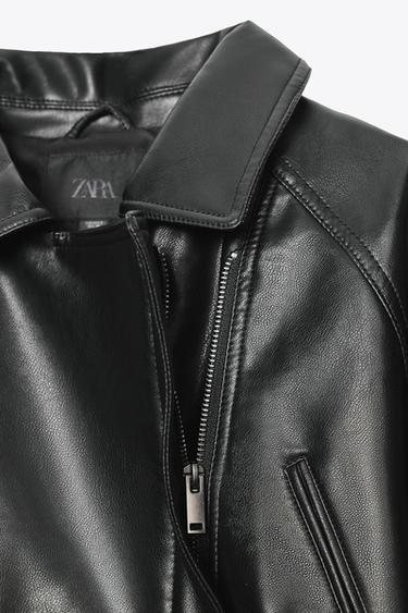 FAUX LEATHER PEPLUM JACKET - Black by Zara - Image 2