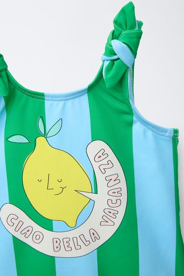 2-6 ANS/ MAILLOT DE BAIN RAYURES CITRON - Bleu / Vert de Zara - Image 2