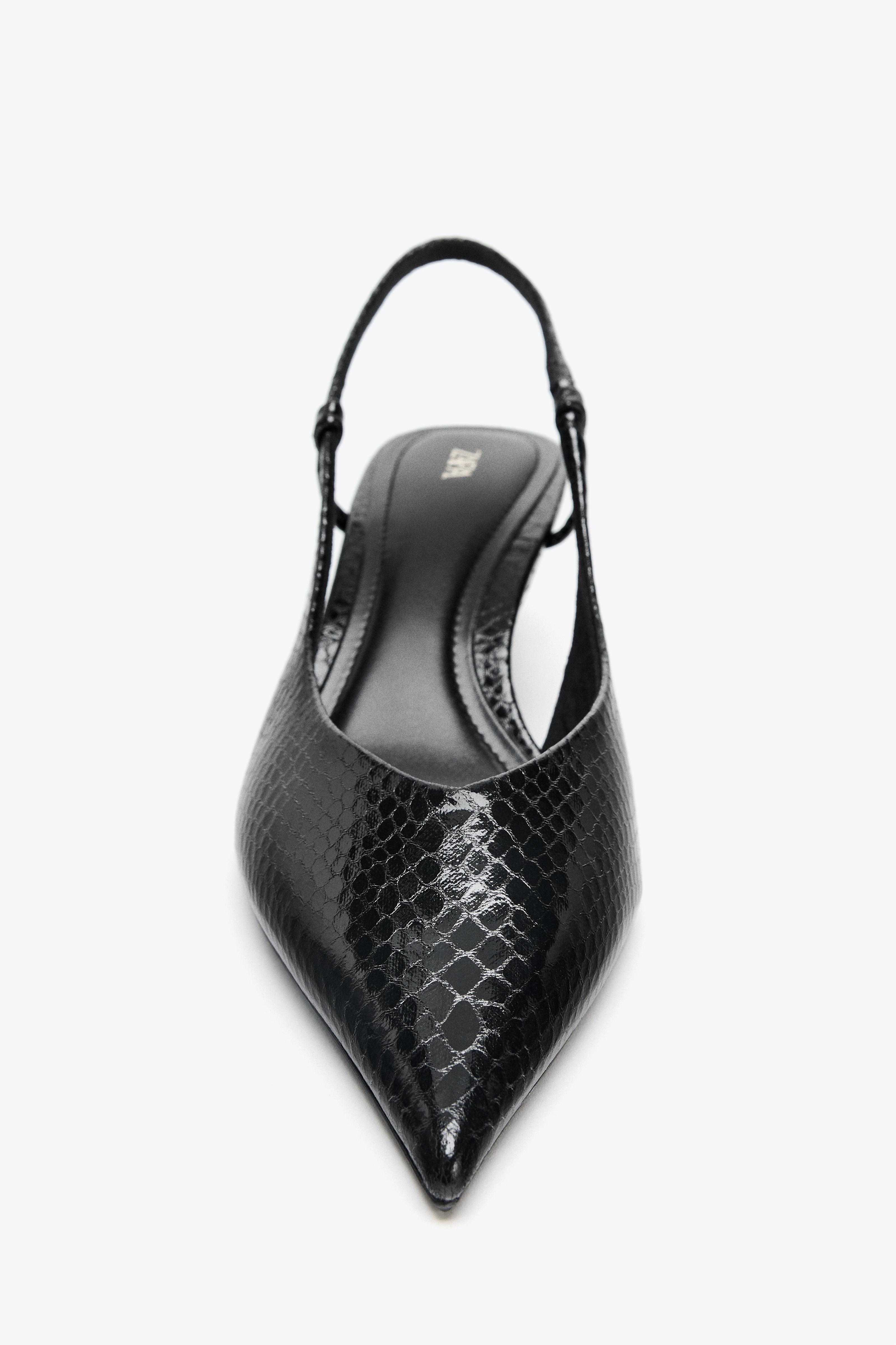 TEXTURED SLINGBACK SHOES - Black | ZARA United States
