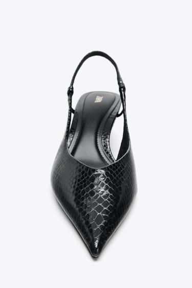 TEXTURED SLINGBACK SHOES - Black by Zara - Image 3
