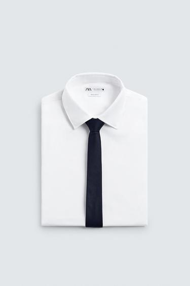 CRAVATE SLIM 100% SOIE - Bleu marine de Zara - Image 3