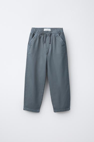 TWILL FLOWING STRAIGHT TROUSERS - Anthracite grey by Zara