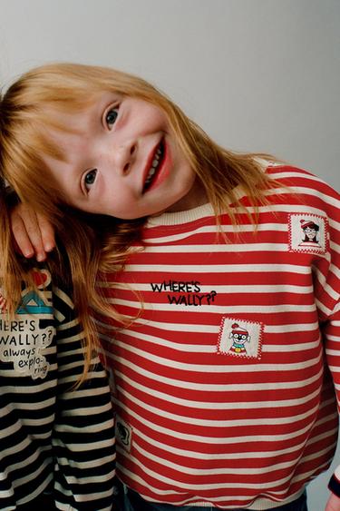 WHERE'S WALLY? ® DREAMWORKS STRIPE SWEATSHIRT - Red / White by Zara