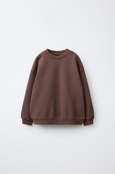 سويت شيرت سادة - بني الخاص بـ Zara
