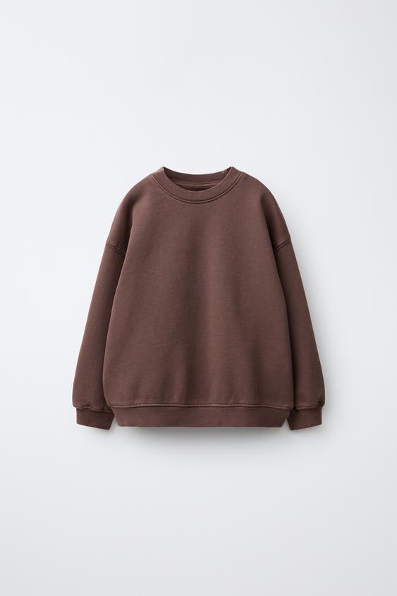 PLAIN SWEATSHIRT - Brown by Zara - Image 0