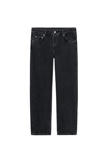JEANS ZW COLLECTION CIGARRETE CINTURA MÉDIA - Preto da Zara