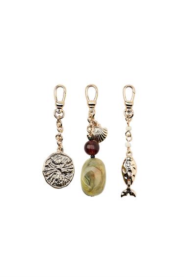 Zara THREE-PACK OF FISH AND SHELL BIKINI CHARMS - Golden