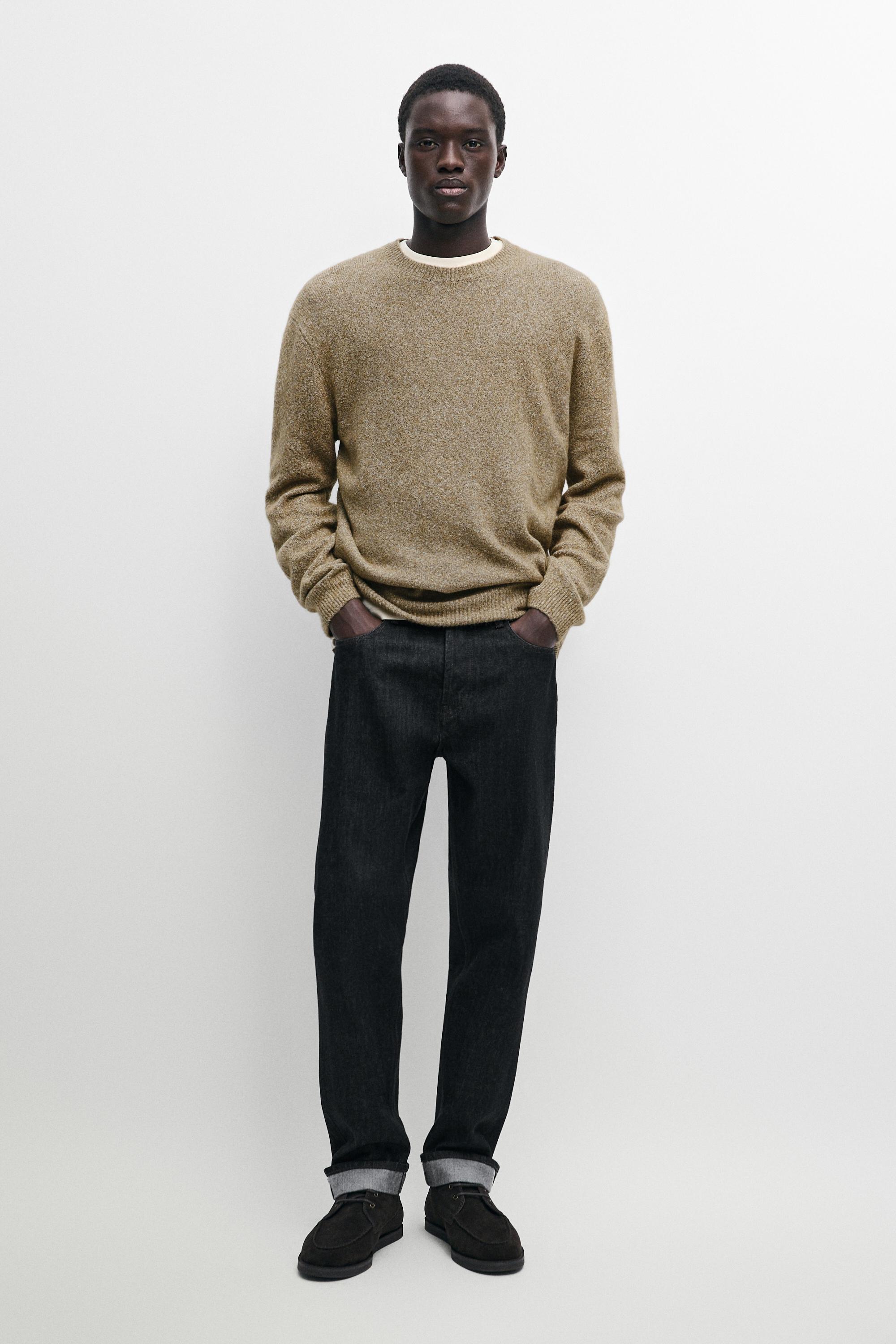 Pull en maille coton, col rond